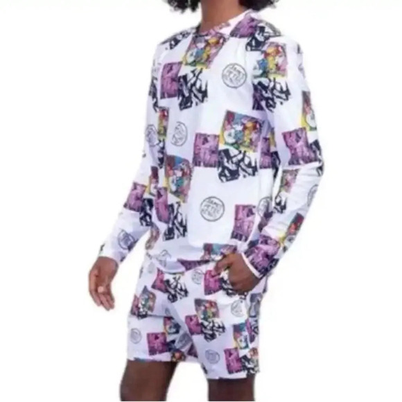 NWT Swiminista x James Peter Henry Good Vibes Rash Guard Art Toss Print S - Picture 2 of 5